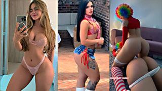 Valentina bossa y Valentina Rodríguez disfrazada singando muy duro