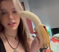 Ashley Matheson sucking a banana penis version