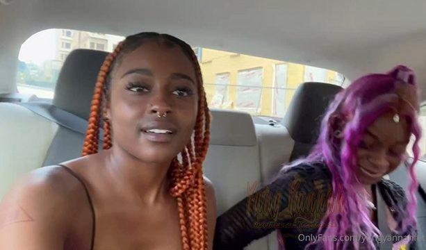 Destiny & Yung Yannah masturbating in a car