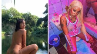 Dominican rapper Tokischa Horny in the river