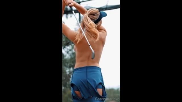 Grace Charis playing golf naked leaked video