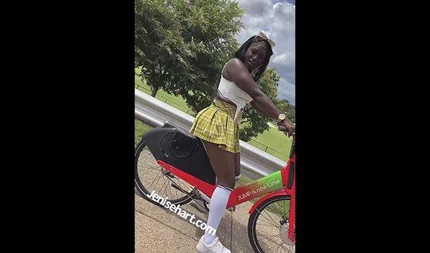 Jenise Hart on a motorcycle & outdoor facial