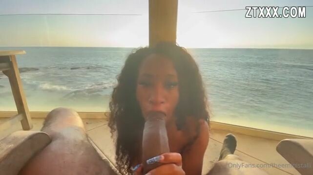 Theeministalli eating a super bbc outdoors