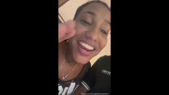 Brazilian second part facial in public stairs