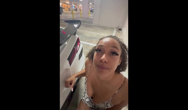 Champagnechey BBC Sloppy blowjob in parkinglot leaked video