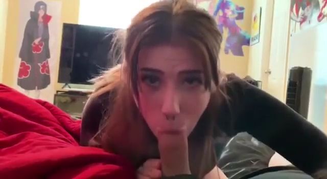 Cute teen sucks and rides cock