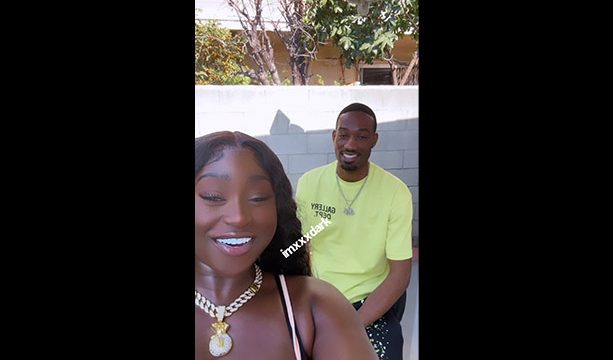 Ebony Jenise outdoor sloppy blowjob