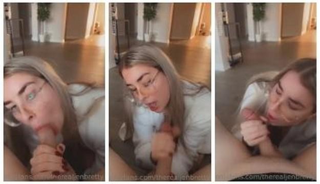 Jen Brett Sucking a cock with glasses leaked video free