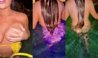 Jenni Neidhart Topless Handbra Swimming Pool Onlyfans Video Leaked