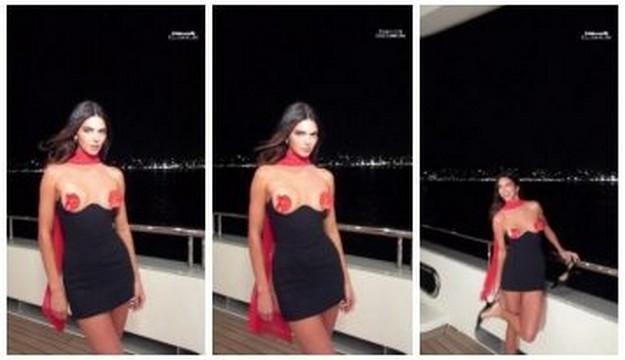 Kendall Jenner Naked Pasties Dress Candid Video Leaked
