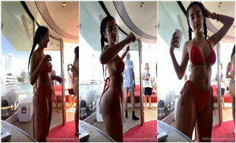Malu Trevejo Red Bikini Boat Dancing OnlyFans Video Leaked