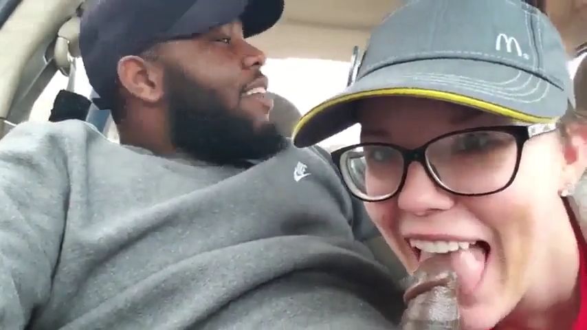 Mc Donalds attendant giving blowjob in the parking lot