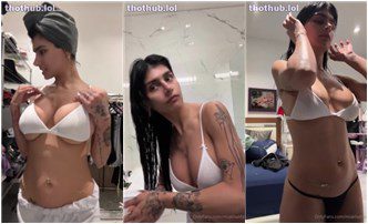 Mia Khalifa After Shower Lingerie Tease Onlyfans Leak
