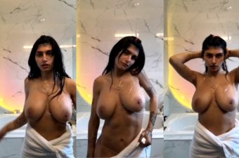 Mia Khalifa Bathroom Titty Tease Video Leaked