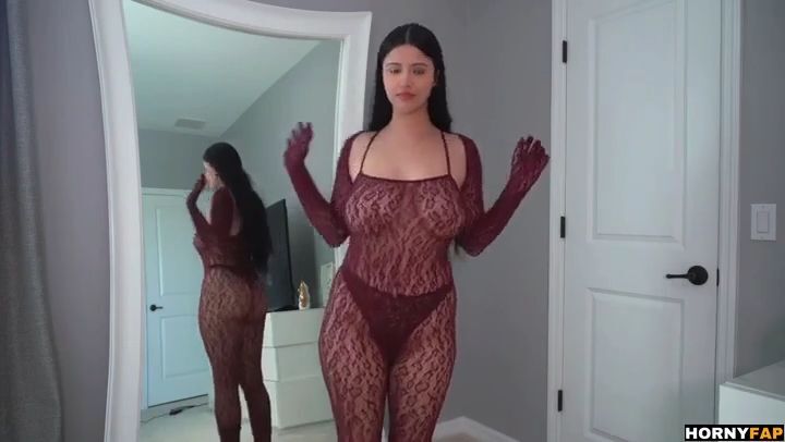 Strawberrytabby Fishnet Bodysuit Strip Tease