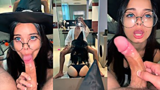 Videos de La bruja Deborah Mendes mamando un guebo muy bien en Halloween en xpaja